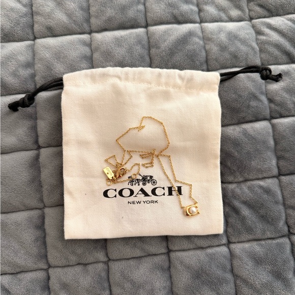 Coach Gold Pendant Necklace - Picture 1 of 3